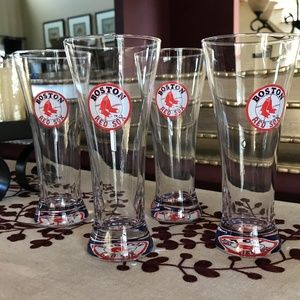 Set of 4 Boston Red Sox Beer Glasses